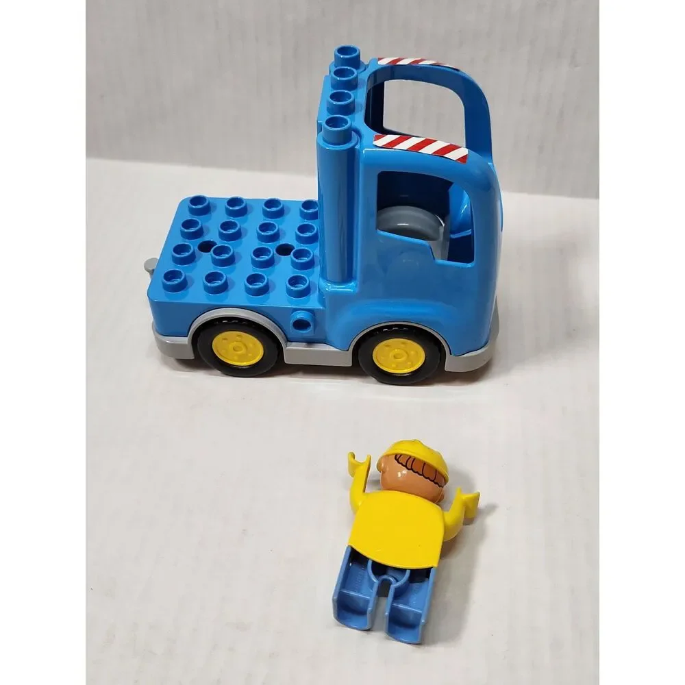 LEGO DUPLO Worker Figure with Blue Construction Truck